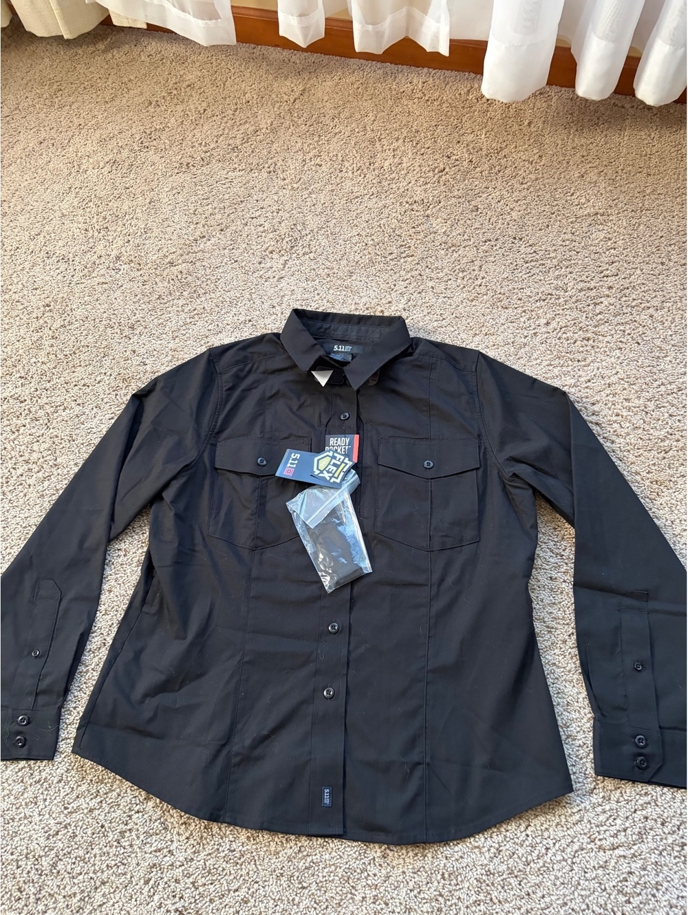 NWT Women's Tactical black 5.11 Tactical Stryke Class B PDU Long Sleeve Shirt L